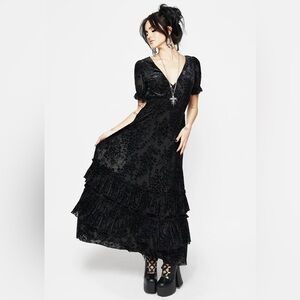 Disturbia Lilias Devoré Tiered Maxi Dress - NWT